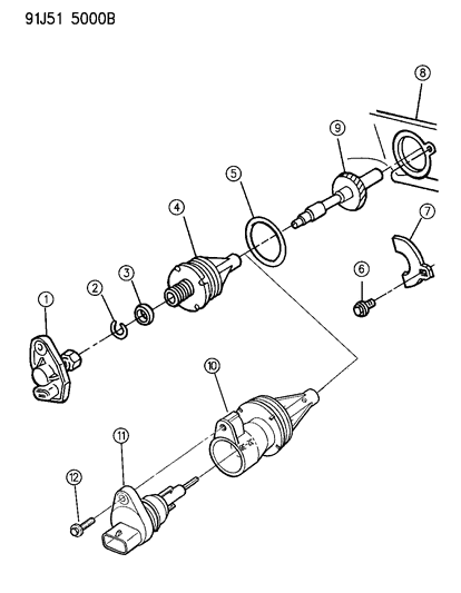 Pinion Assembly, Speedometer Drive (See Illustration 2600) Diagram for 52067637
