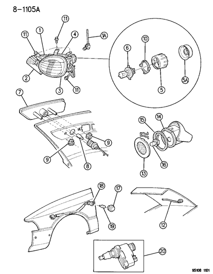 Lamp, Front Fender Side Repeater, Europe Diagram for 5303260