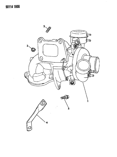 1990 Dodge Shadow Stud, Turbocharger Attaching M10X1.5X40-6 Diagram for 6500830