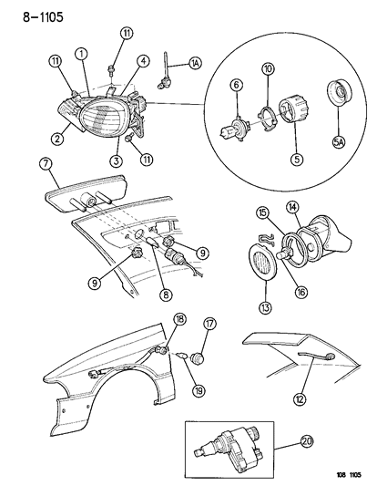 2022 Chrysler Voyager Bulb, Front Fender Side Repeater, Europe Diagram for 153620