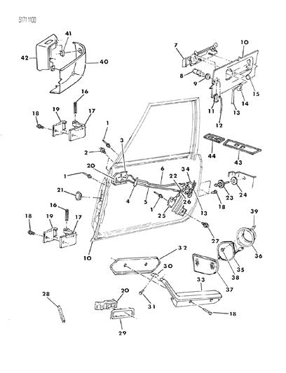 Pin, Door Hinge Diagram for 6500803