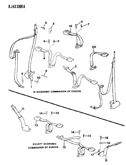 2024 Jeep Compass Bolt, Buckle Half Mounting Diagram for J4005505
