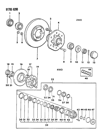 2004 Chrysler Pacifica Bearing, Inner Diagram for MB109564