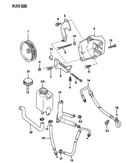 1993 Jeep Grand Cherokee O Ring Power Steering Pump Diagram for J3251183