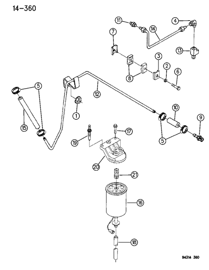 Valve, W/Pig Tail, Filter Diagram for 4429116