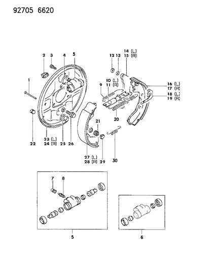 Spring, Shoe Retainer Diagram for MB618201