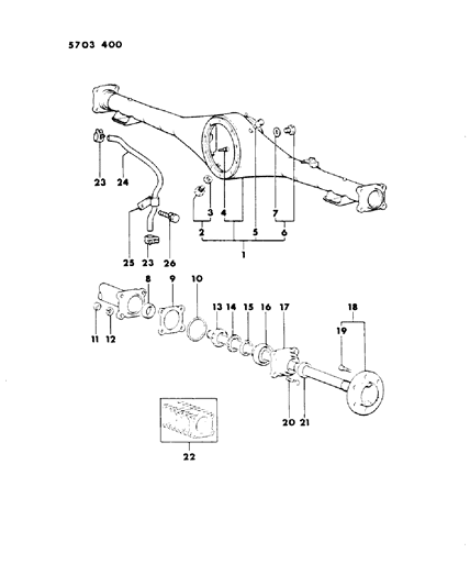Bolt, Rear Axle Shaft Bearing Case Diagram for MB092443