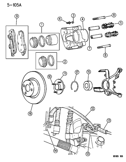 2021 Chrysler Voyager Shoe Package, Front Disc Brake Diagram for V1011682AB