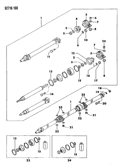 2017 Ram ProMaster City Insulator, Propeller Shaft Center Bearing, Upper Diagram for MB505284