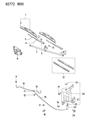 Blade Front Wiper Diagram for WBF00019AA