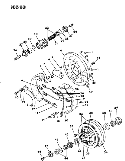Clip, Rear Wheel Parking Brake Pin Retainer, Right Diagram for 4238717