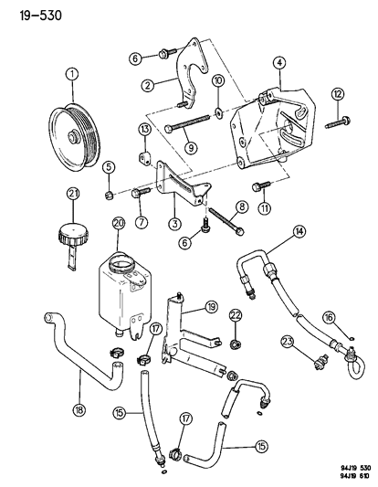 Hose, Pressure - Pump To Gear W/4.0L Engine Diagram for 52087796