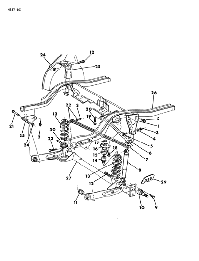 2004 Chrysler Sebring Shock Absorber & Bushing, Standard Suspension Assembly Diagram for G0089632