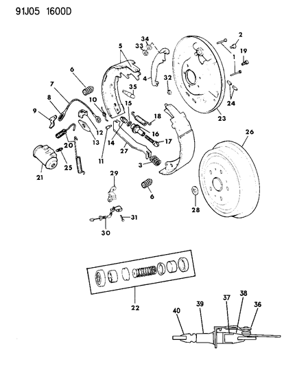 Shoe And Lining Package, Rear Brake Diagram for V2012606AB
