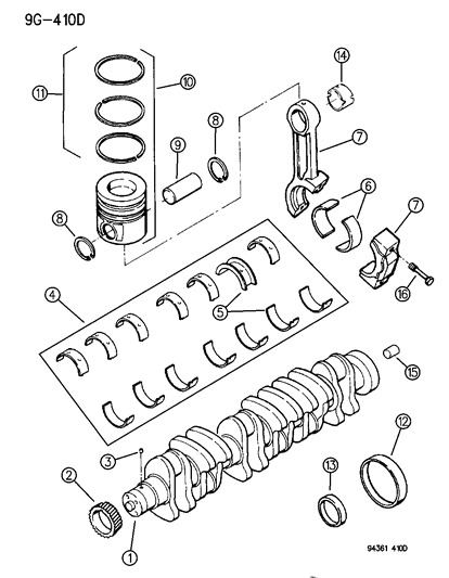2004 Chrysler Concorde Bearing Connecting Rod Standard Diagram for 4429175