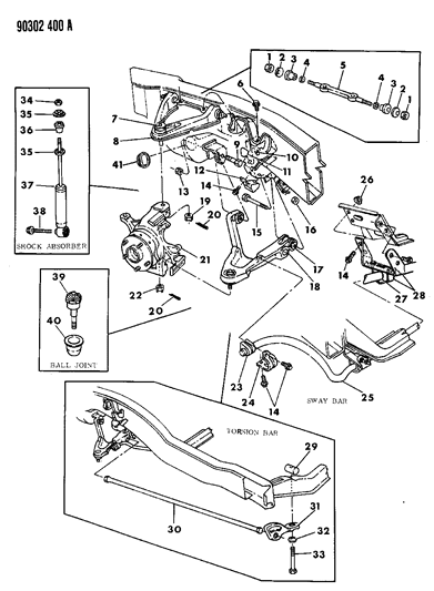 1990 Dodge Dakota Shock Absorber, W/Standard Suspension (Sfa ) (1990) Diagram for SG23214