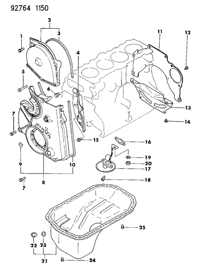 1993 Dodge Ram 50 Bolt, Timing Belt Cover (Flange 6X25) Diagram for MF247868
