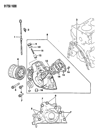1996 Dodge B3500 Filter, Engine Oil Diagram for MD135737