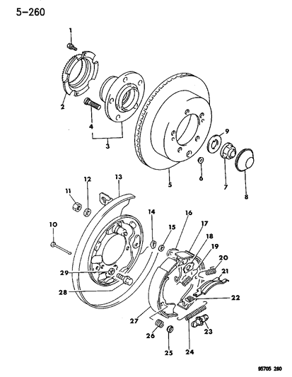 2020 Ram ProMaster City Lever, Parking Brake Operating Diagram for MR129878