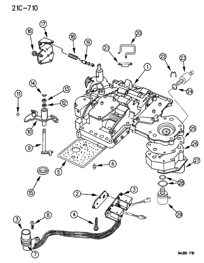 Valve Body, Transfer Plate Assembly, W/Lock-Up Valve Diagram for 52117911