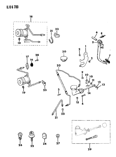 Pedal, Clutch Up To 10-26-92 Diagram for 52002750