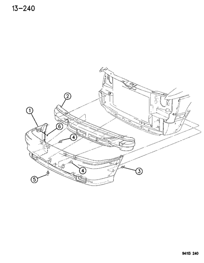1985 Dodge Charger Fascia, Includes Fascia To Fender Retainers Diagram for 4676219