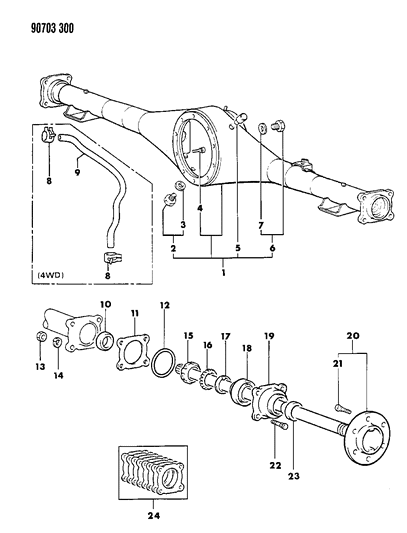 Bolt, Rear Wheel Hub Diagram for MB584750