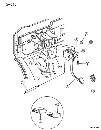 1986 Dodge Charger Bracket Assembly, Brake Pedal Complete Diagram for 4683543