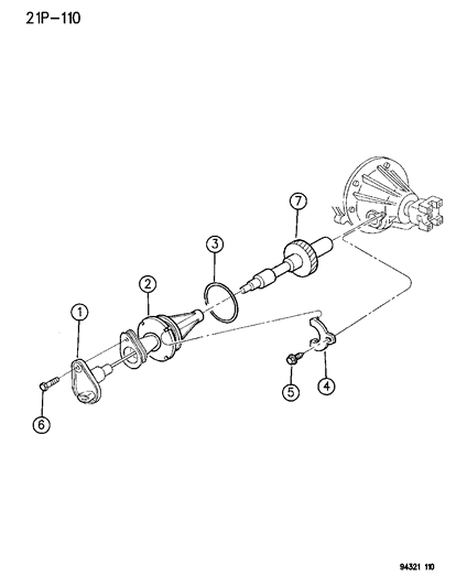 Pinion Speedometer Drive Diagram for 52067632