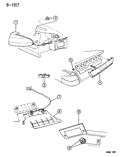 1993 Dodge Intrepid Fog Lamp, Rear Fascia, Europe, Right Diagram for 4630381