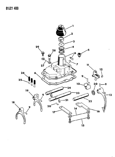 2021 Jeep Compass Boot, Shift Lever Diagram for J8132422