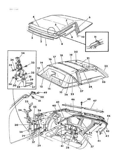 1984 Chrysler Town & Country Welt, Header, Beige Diagram for X368AX9