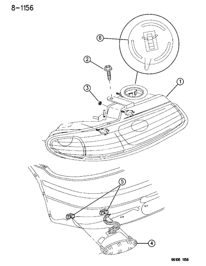 1986 Dodge Charger Headlamp Assembly Diagram for V7107040AA