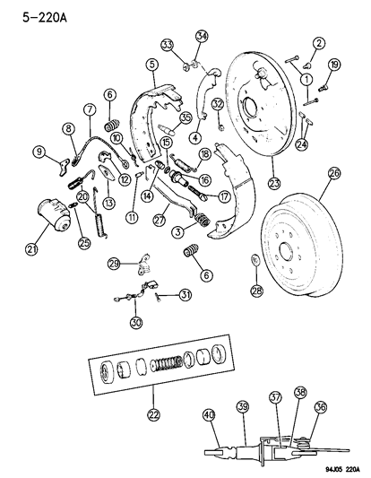 Drum, Rear Brake Diagram for V5027502AA