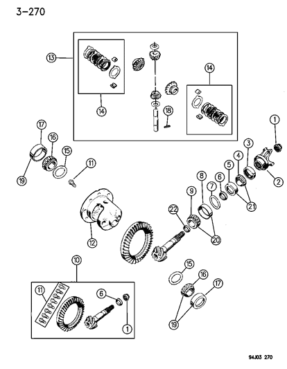 2014 Jeep Grand Cherokee Nut, Pinion Diagram for J3182601