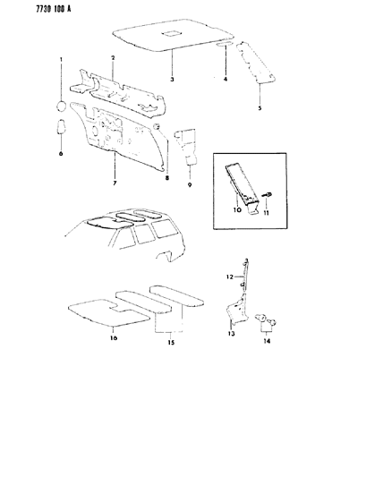 1992 Dodge B350 Clip, Dash Panel Pad (6 ) (Use Up To 9-1-88) Diagram for MB157530