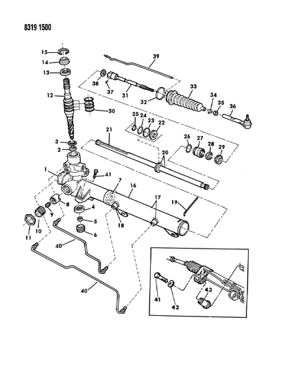 Insulator, Rack & Pinion Steering Gear Diagram for 4147387