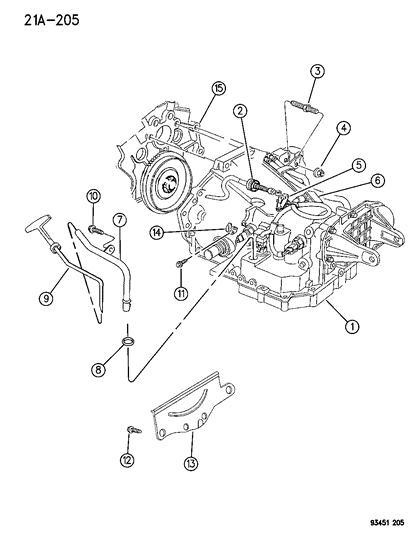 1999 Chrysler Cirrus Indicator, Transmission Oil Fill, 1993 Diagram for 4593166