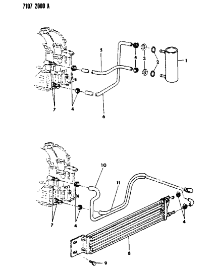2020 Ram ProMaster 1500 Hose, Oil Cooler Return Diagram for 4266179