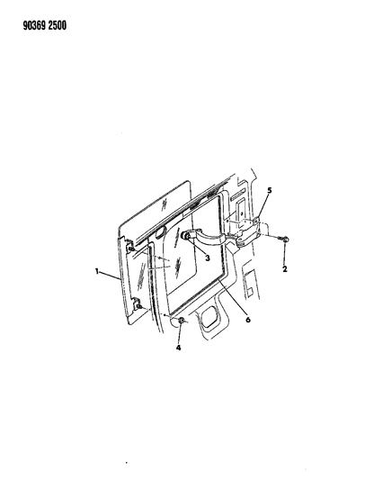 1990 Dodge Dakota Window, Quarter Diagram for 55022696