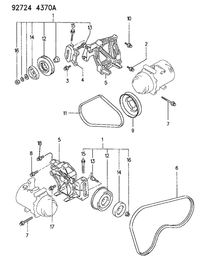 Bolt, A/C Compressor (8X100) Diagram for MF244870