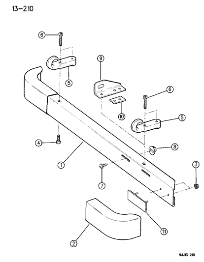 Extension, Rail, Front Diagram for 52040027