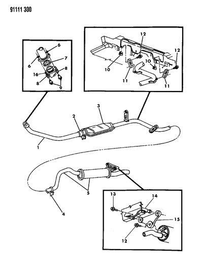 2018 Ram ProMaster 2500 Pipe, Tail W/Muffler Diagram for E0041459
