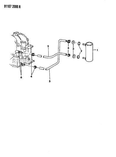 1991 Dodge Shadow Hose, Oil Cooler Diagram for 4546136