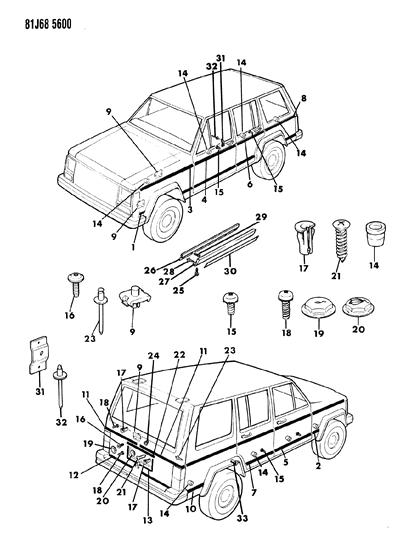 Rivet, W/Remote Fuel Door Diagram for J4002185