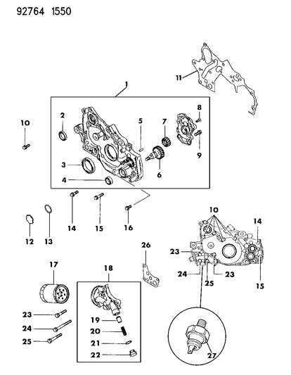 Filter, Engine Oil Diagram for MD135737