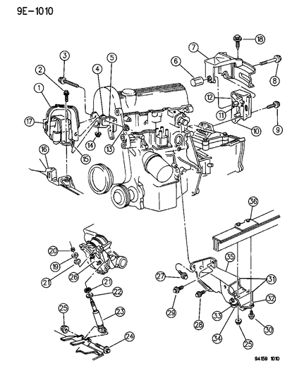 2015 Ram ProMaster 2500 Bracket, Engine Support Insulator Right Diagram for 4505496
