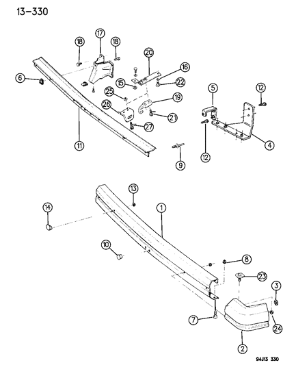 2007 Chrysler 300 End Cap, Rear Diagram for 55029245