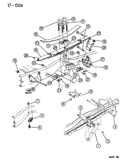 Clip, Rear Spring Mounting Diagram for 52038486