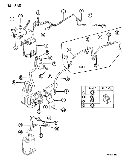1990 Dodge D150 Portion, Service Emission Testing Diagram for 4591090